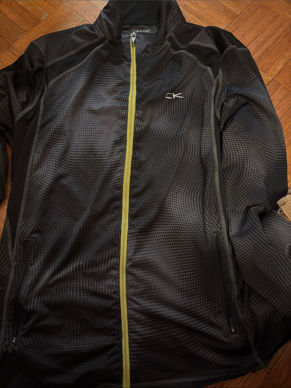 Calvin Klein Black Performance Zip Jacket with Lime Trim